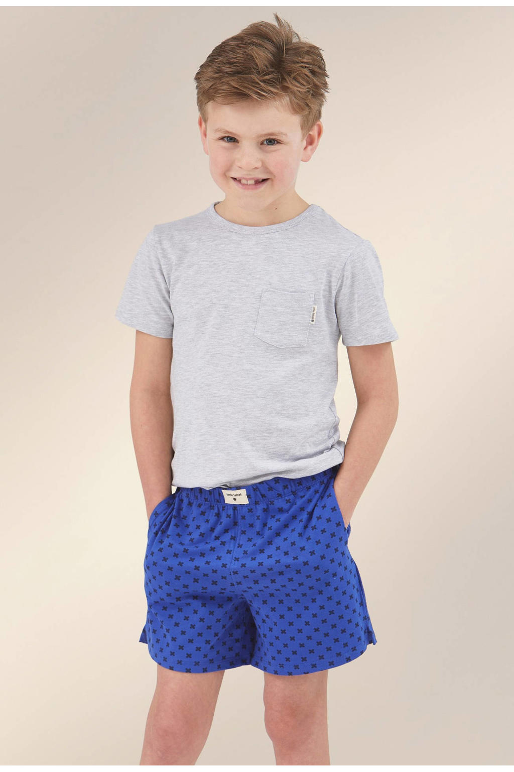 Little Label shortama grijs / blauw