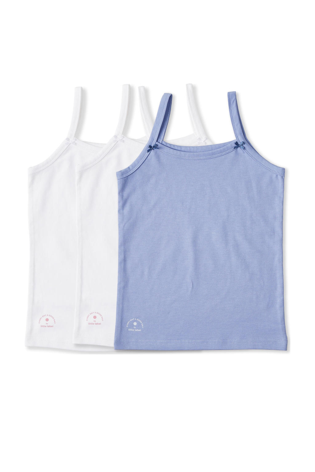 Little Label hemd - wit / blauw (set van 3)