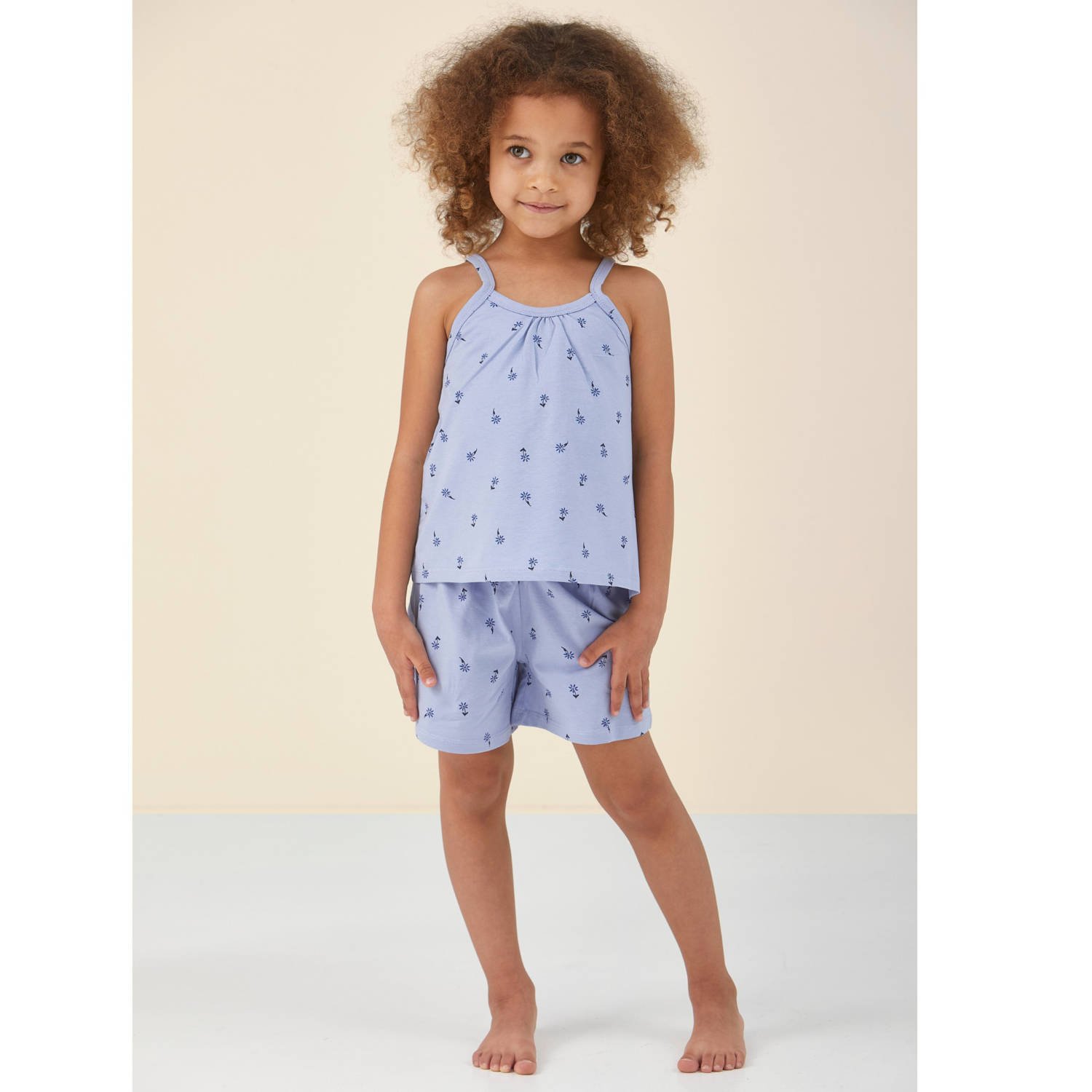 Little Label shortama met all over print blauw