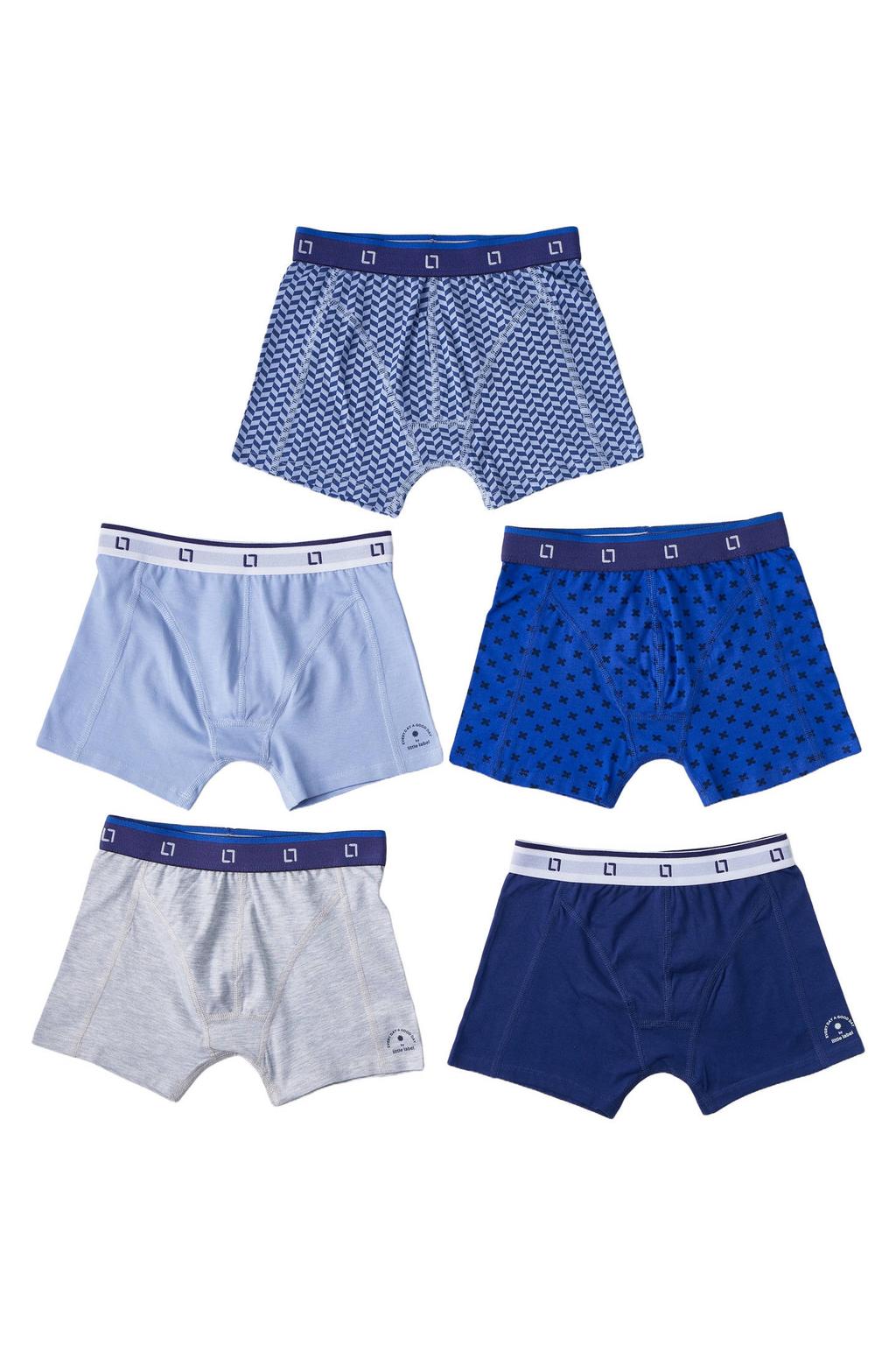 Little Label boxershort - blauw (set van 5)