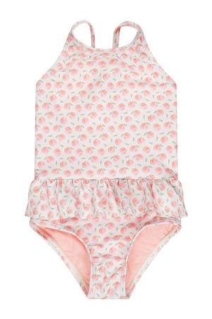 badpak met ruches perzik roze