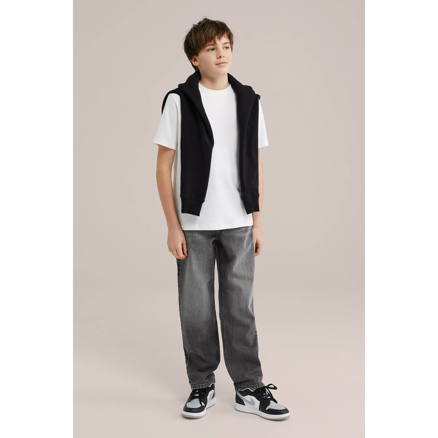 WE Fashion waist loose fit jeans grey denim