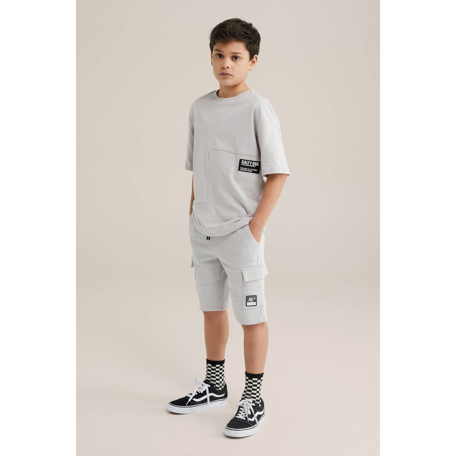 WE Fashion sweatshort lichtgrijs