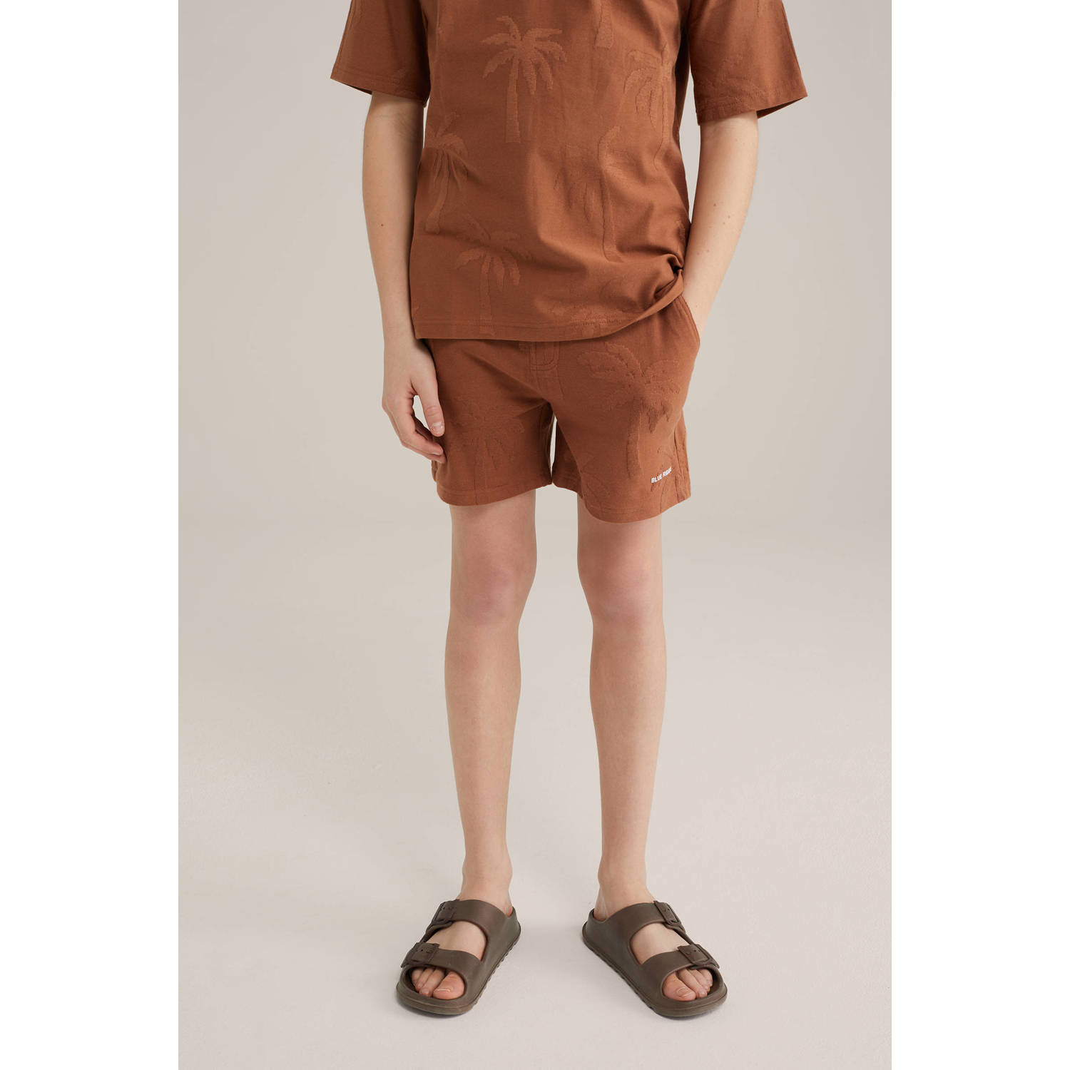 WE Fashion Blue Ridge sweatshort roodbruin