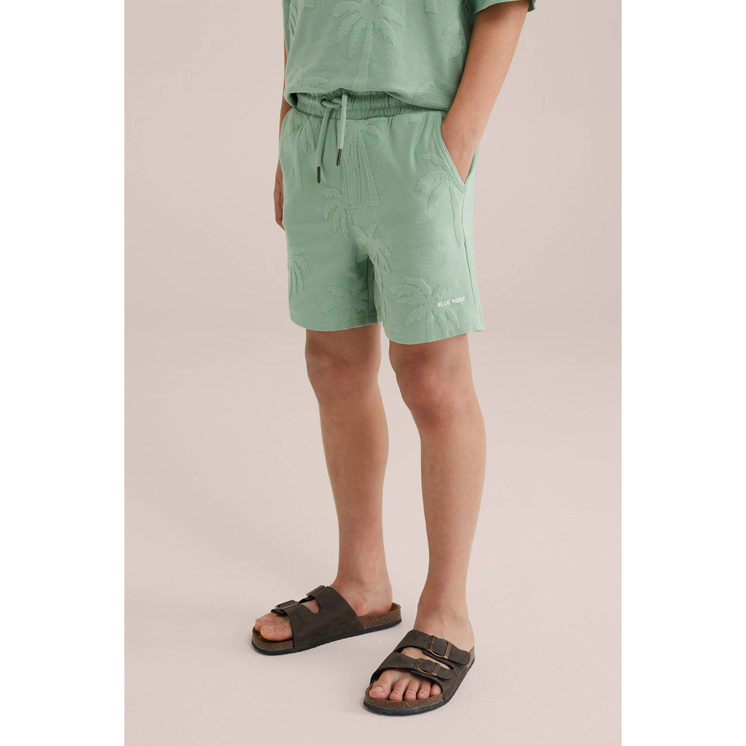 WE Fashion Blue Ridge sweatshort mintgroen