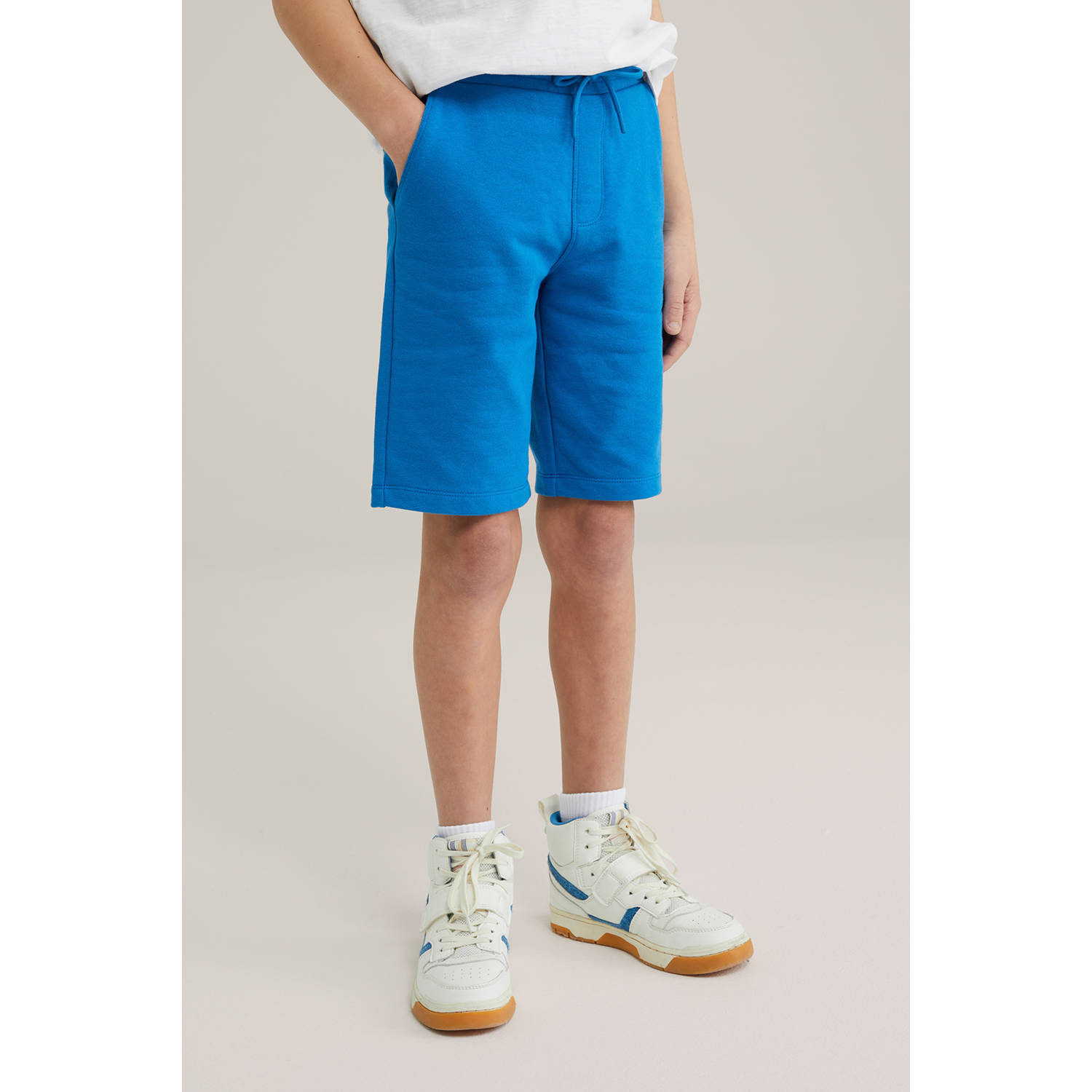 WE Fashion Blue Ridge sweatshort blauw