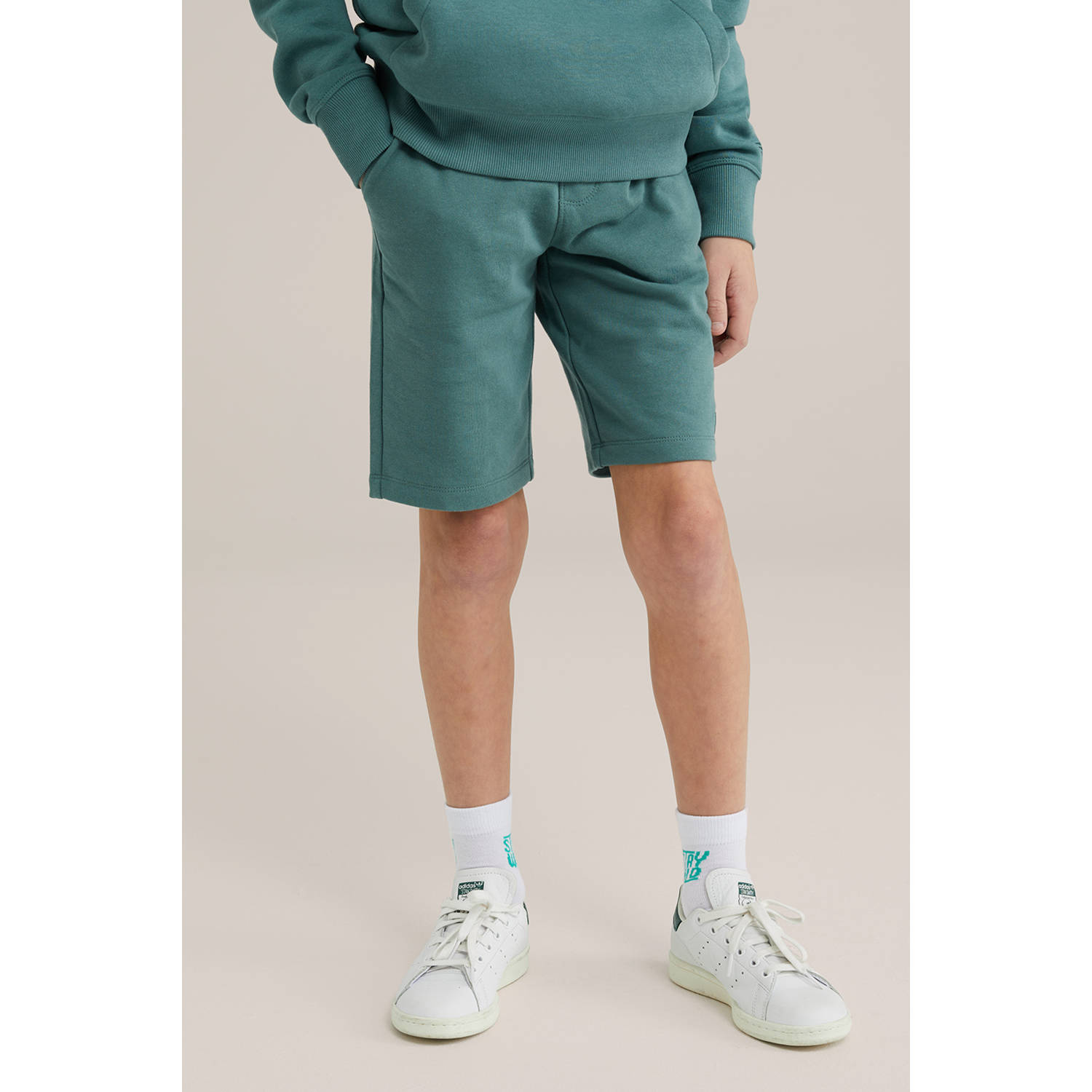 WE Fashion Blue Ridge sweatshort groen