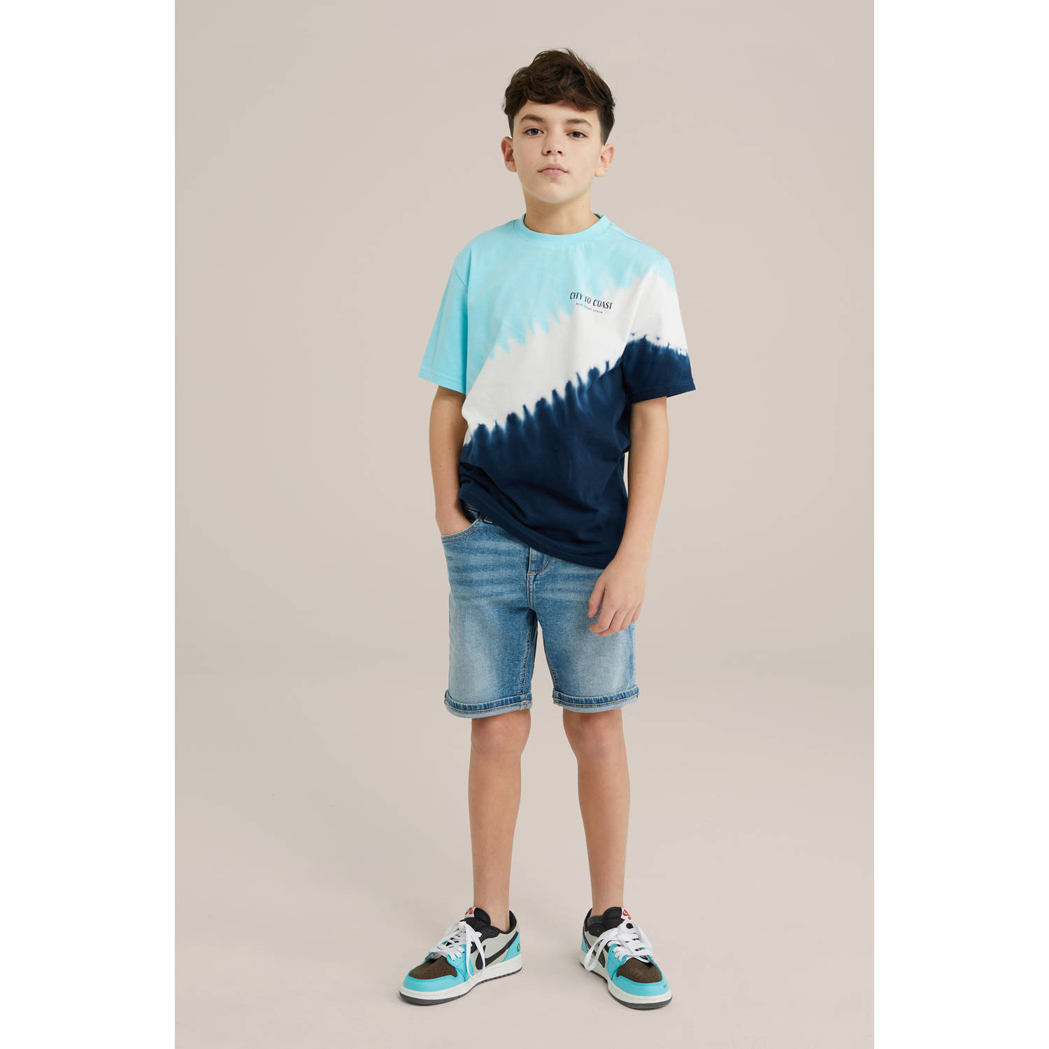 WE Fashion Blue Ridge denim short medium blue denim