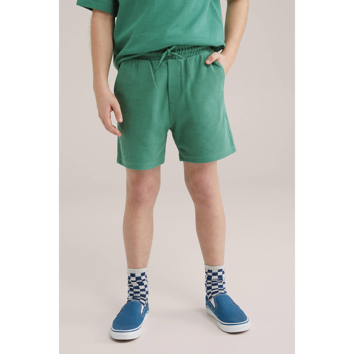 WE Fashion Blue Ridge sweatshort groen