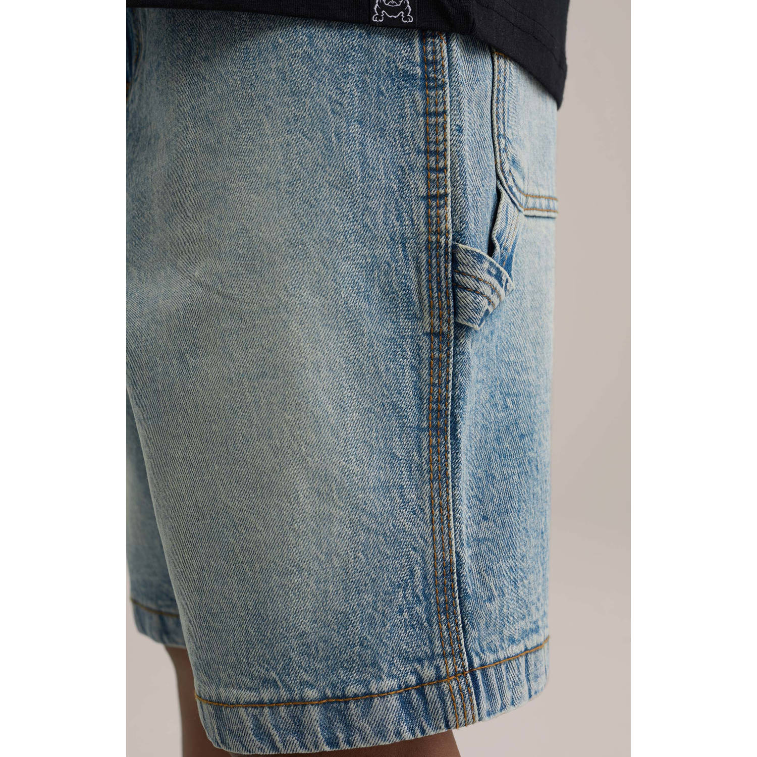 WE Fashion Blue Ridge loose denim short medium blue denim