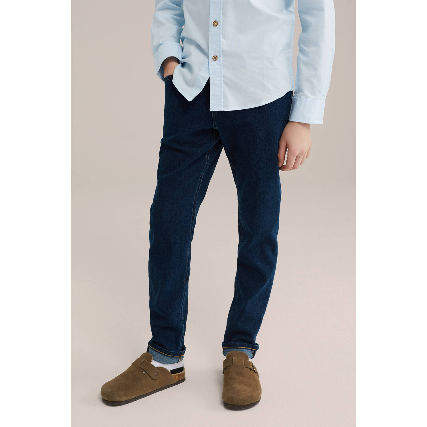 WE Fashion Blue Ridge regular fit jeans dark blue denim
