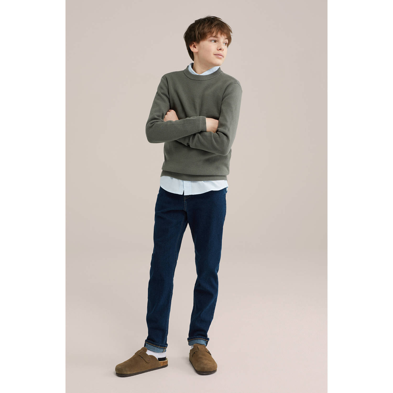WE Fashion Blue Ridge regular fit jeans dark blue denim