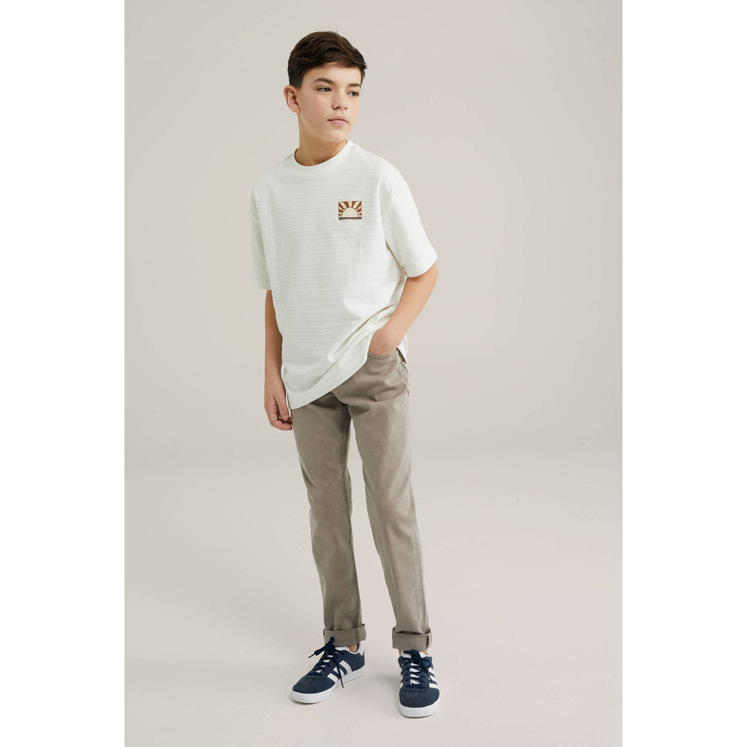 WE Fashion regular waist regular fit jeans bruin