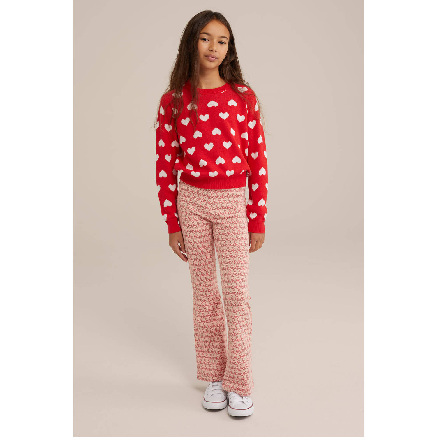 WE Fashion flared broek rood