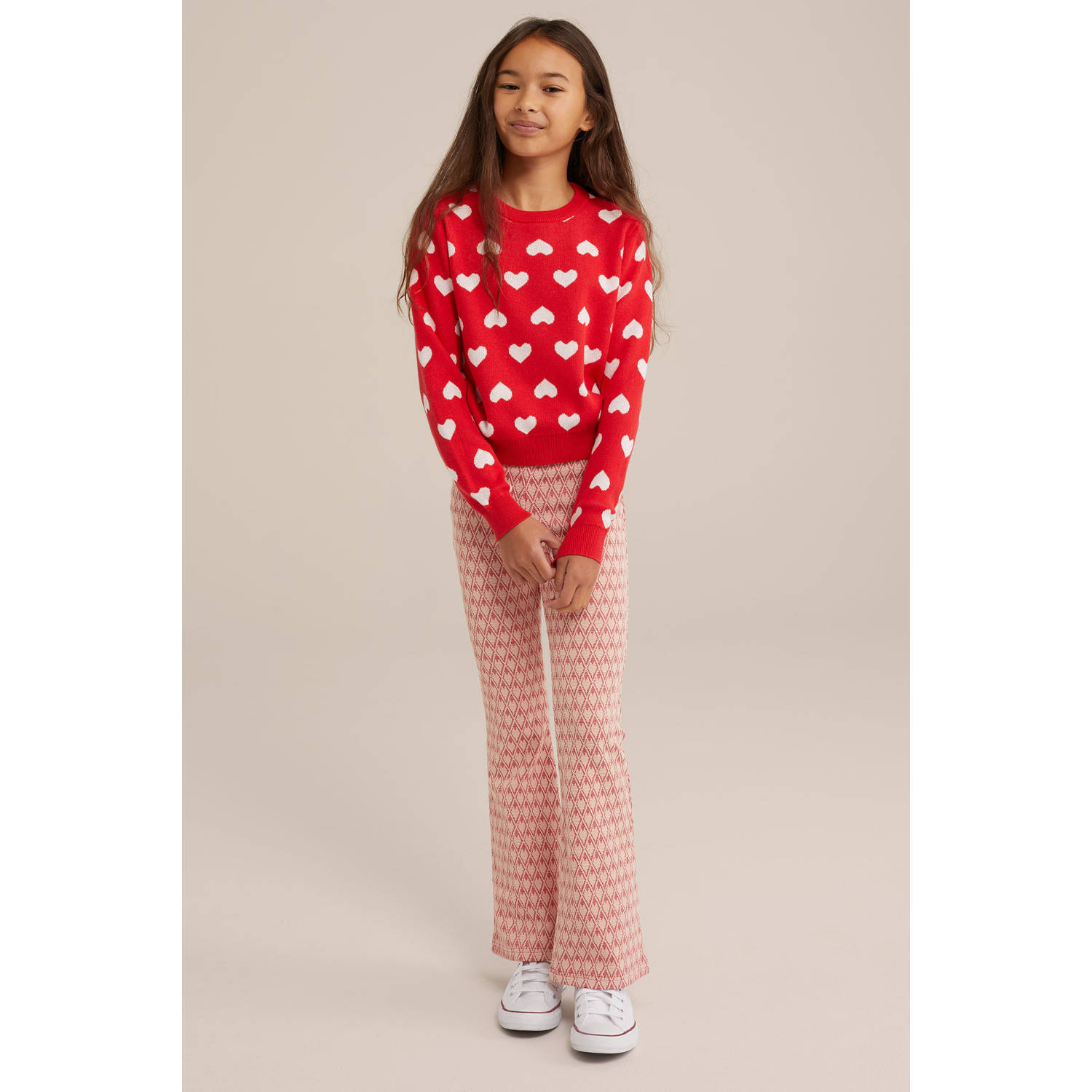 WE Fashion gebreide trui rood