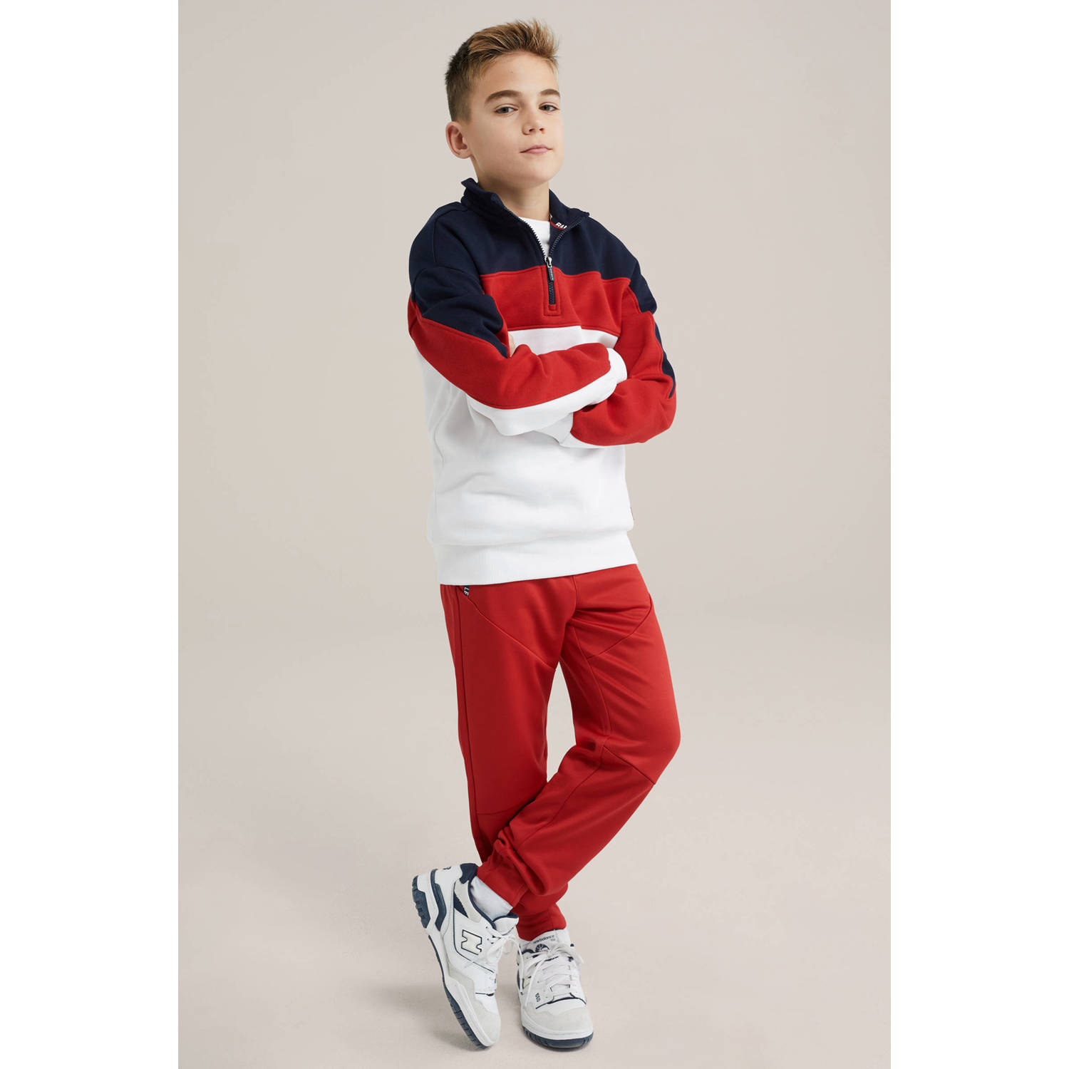 slim joggingbroek rood