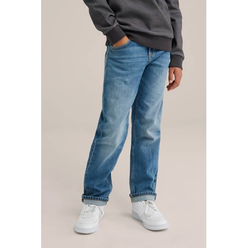 WE Fashion Blue Ridge waist regular fit jeans medium blue denim afbeelding