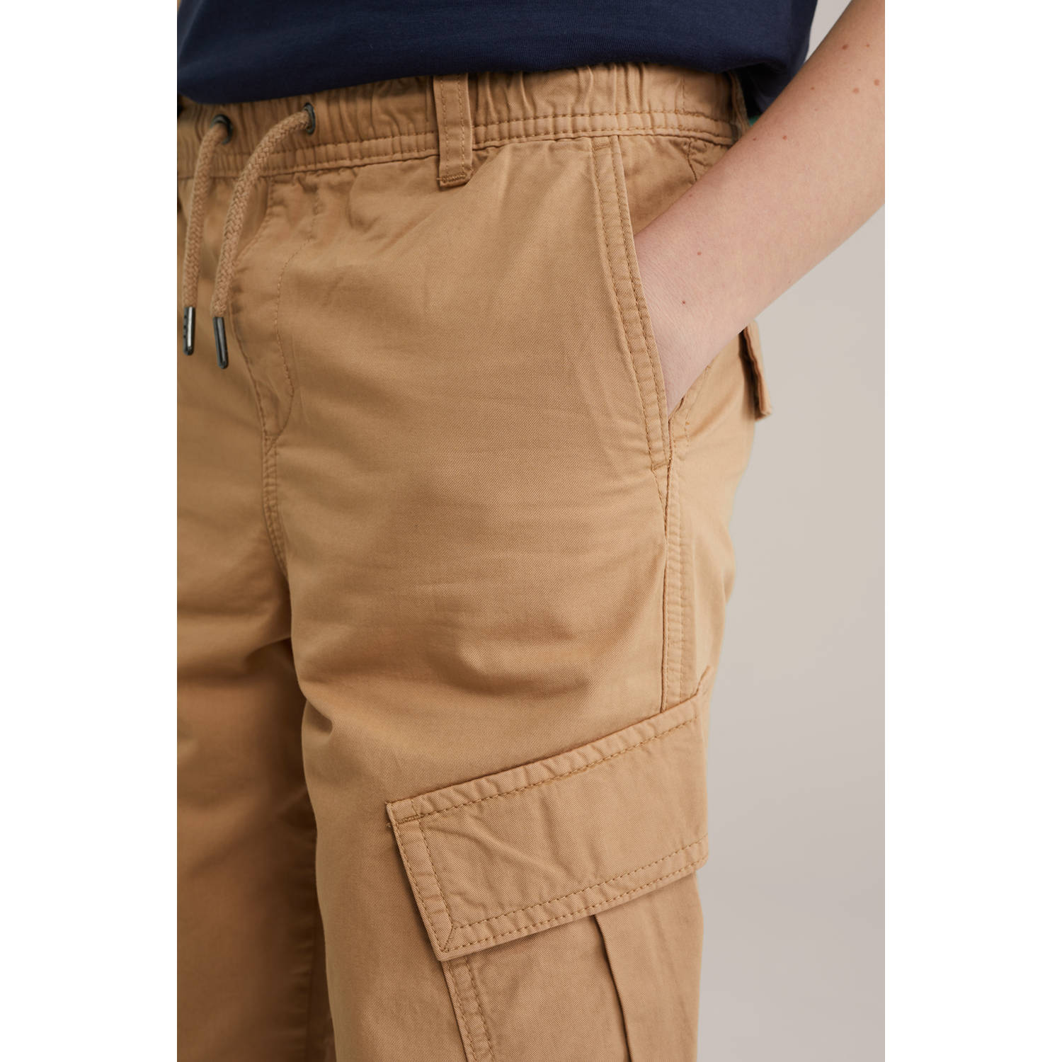WE Fashion Blue Ridge straight casual broek bruin