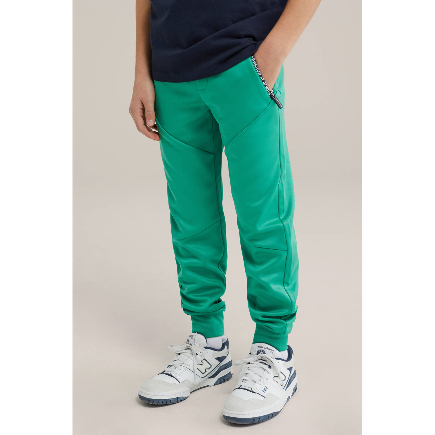 WE Fashion slim joggingbroek groen