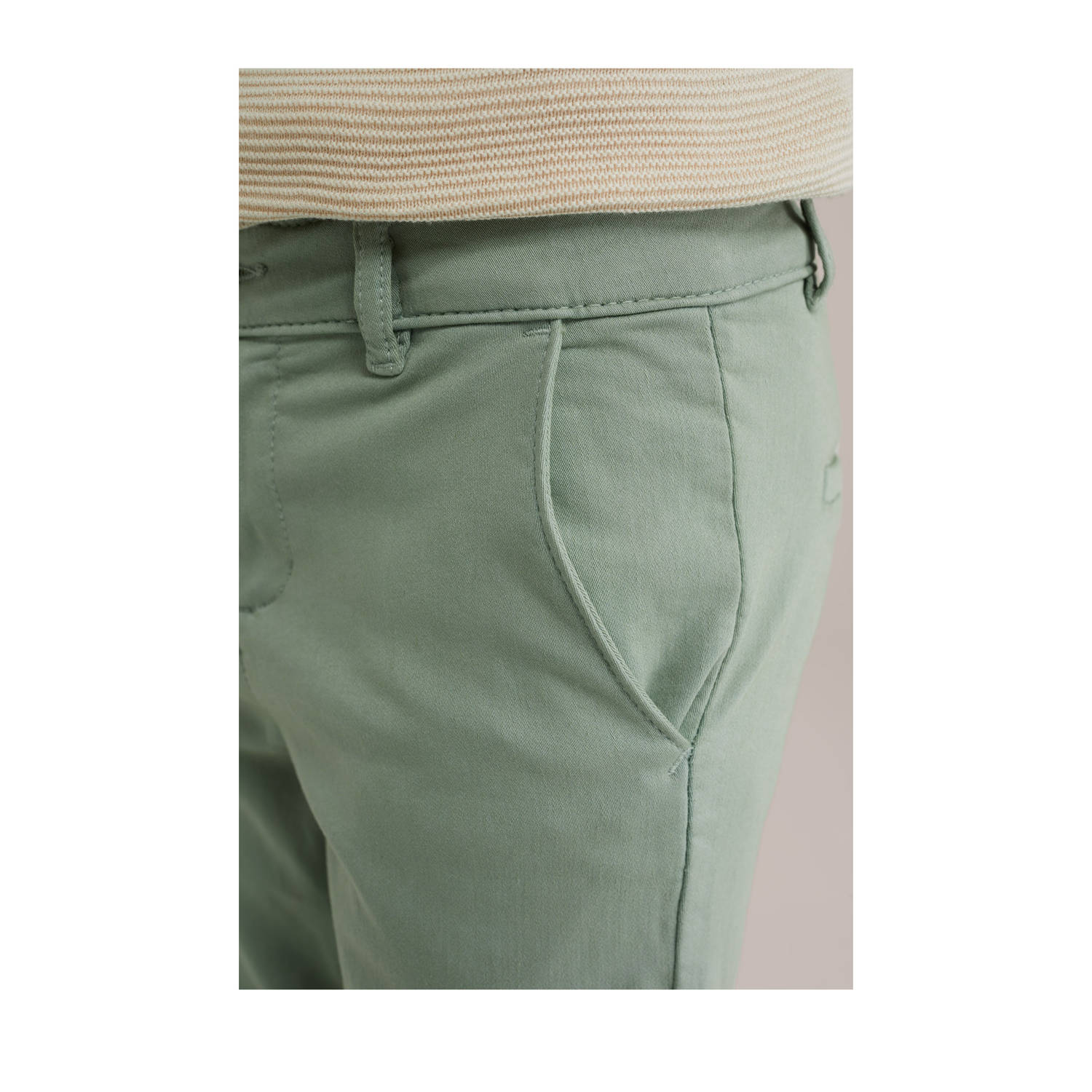 WE Fashion Blue Ridge slim chino lichtgroen
