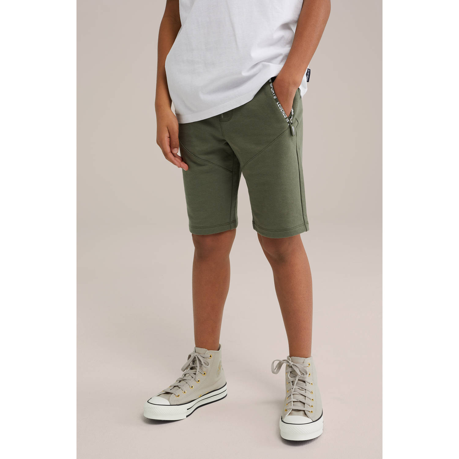 WE Fashion Blue Ridge sweatshort groen