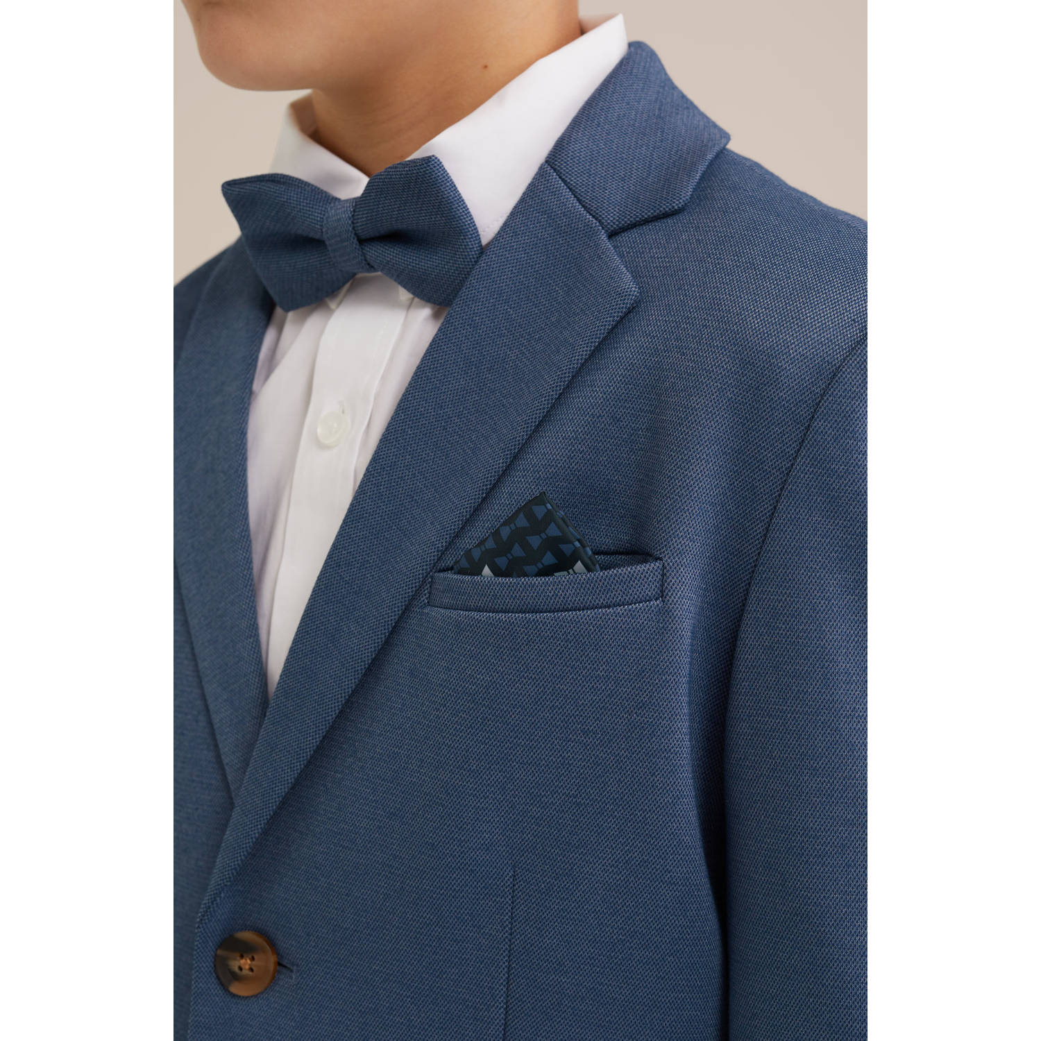 WE Fashion colbert donkerblauw melange