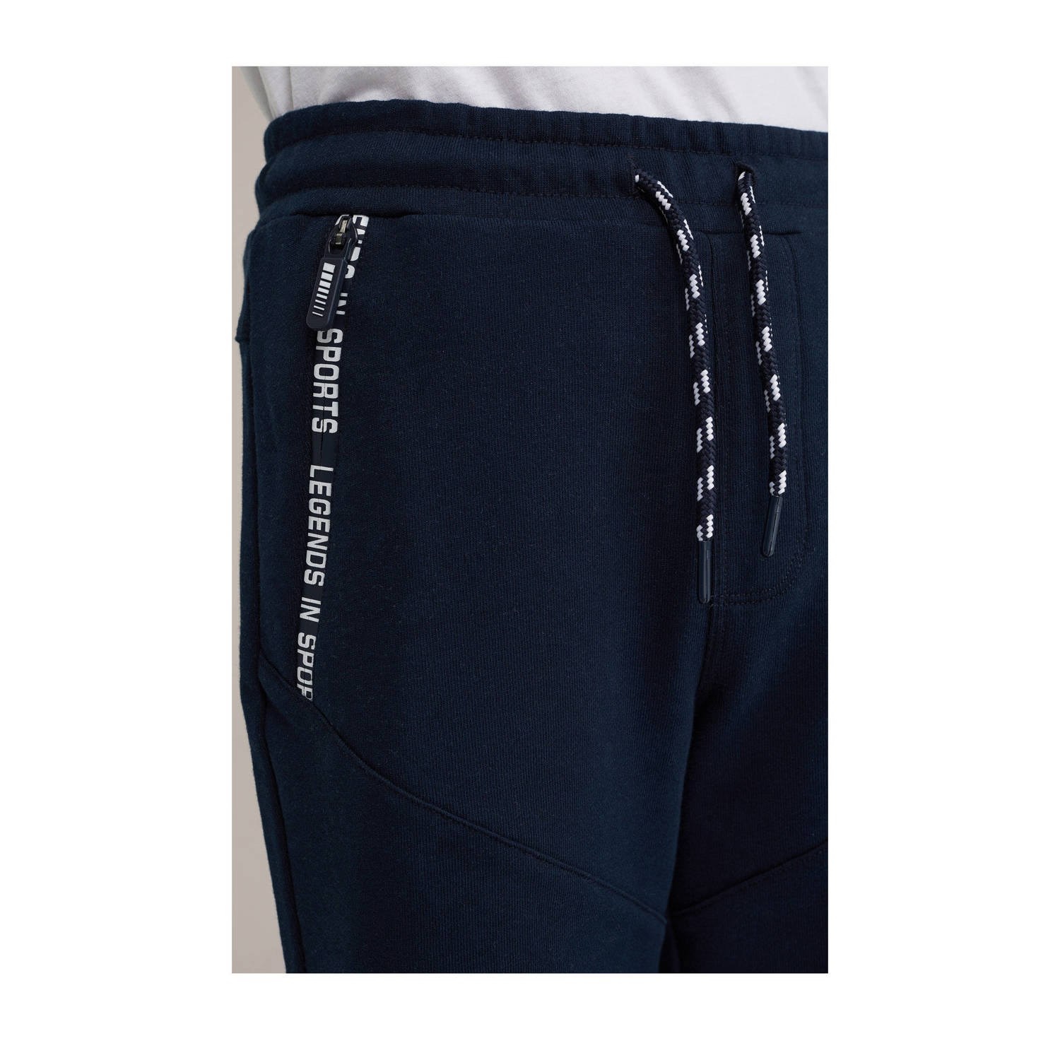 WE Fashion Blue Ridge sweatshort donkerblauw