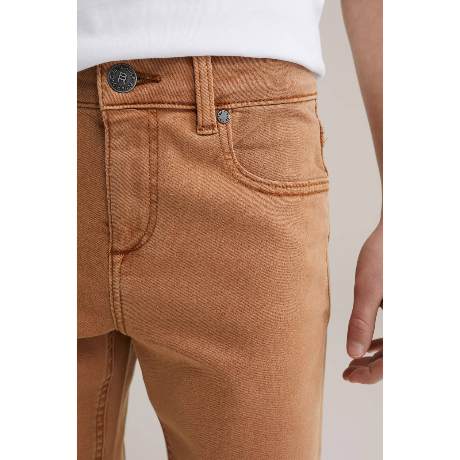 WE Fashion Blue Ridge denim short oranje