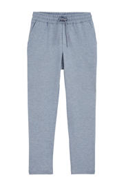 thumbnail: Lichtblauwe jongens WE Fashion slim casual broek melange van polyester met elastische tailleband met koord en effen