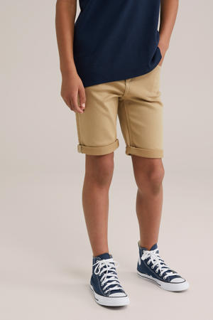 regular fit denim short lichtbruin