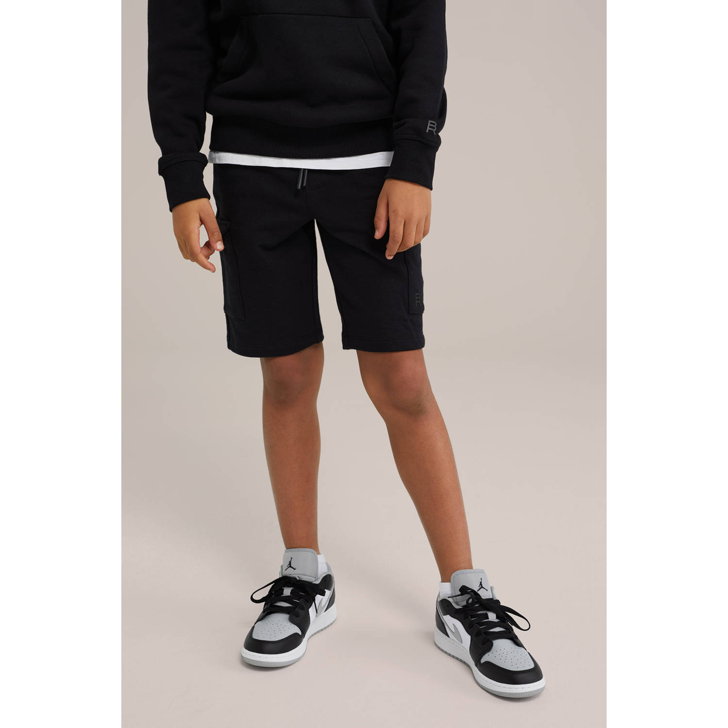 WE Fashion Blue Ridge sweatshort zwart