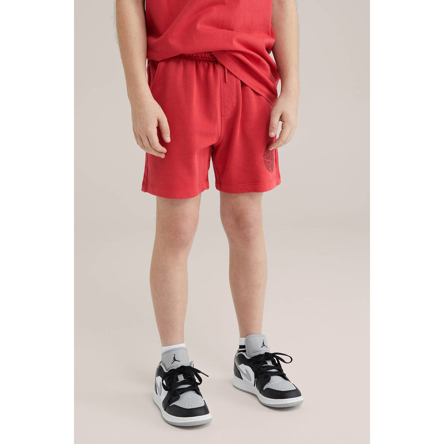 WE Fashion Blue Ridge sweatshort rood