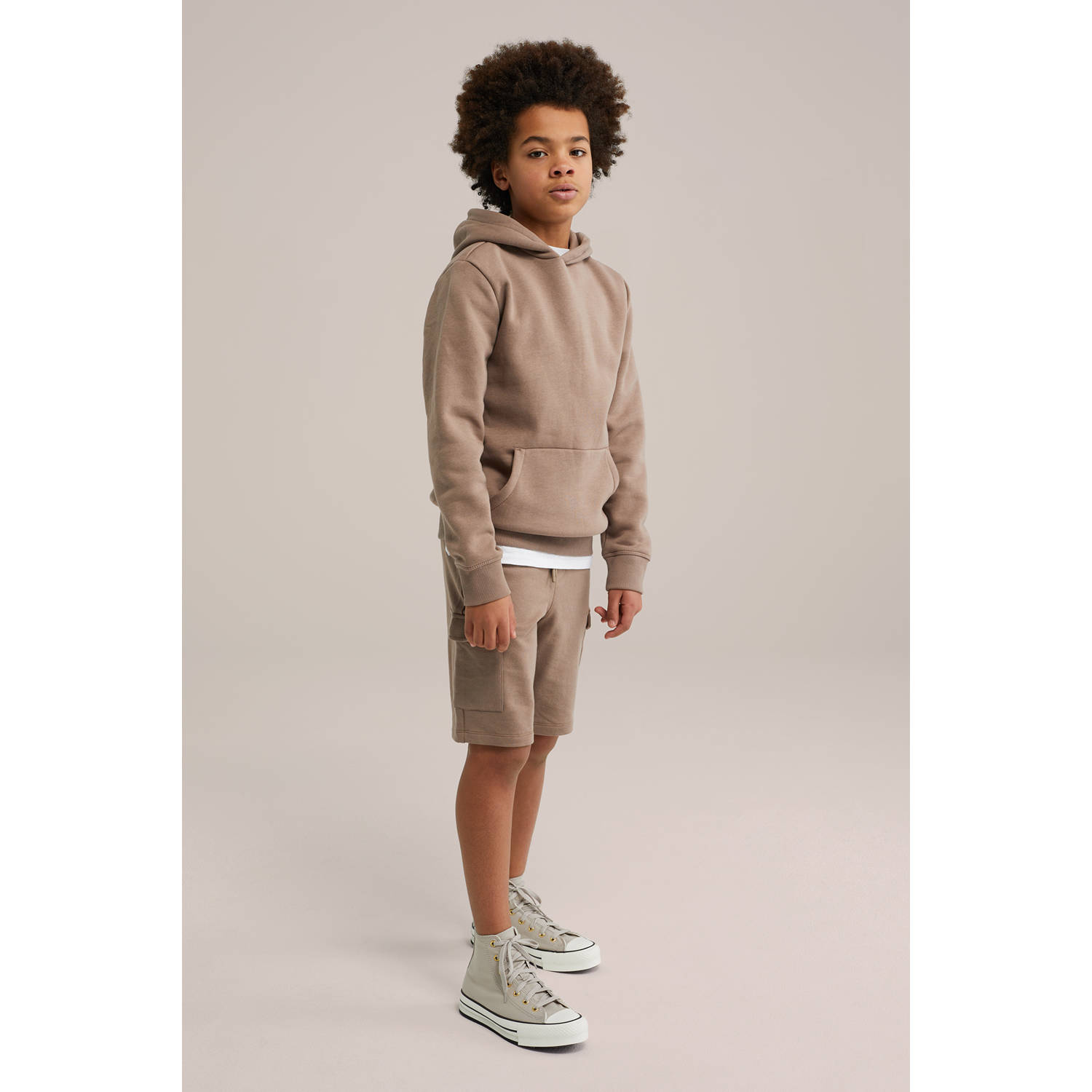 WE Fashion Blue Ridge sweatshort lichtbruin