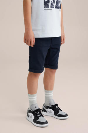 regular fit denim short donkerblauw