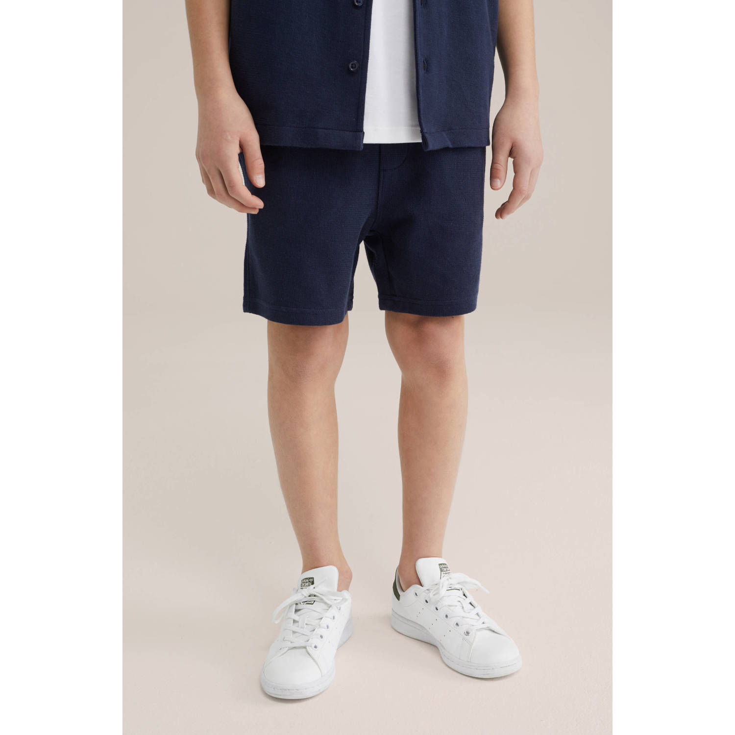 WE Fashion Blue Ridge sweatshort donkerblauw