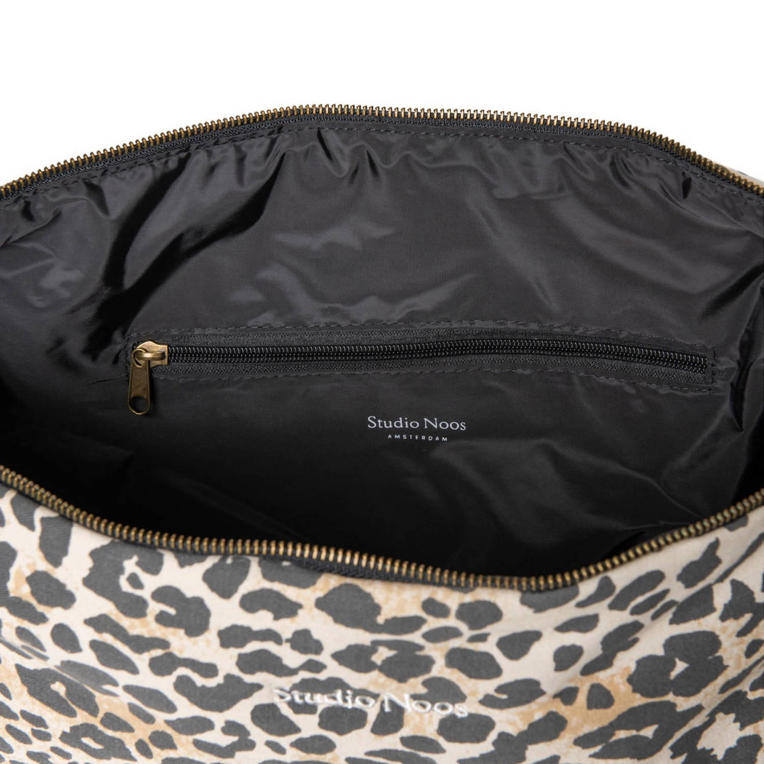Studio Noos crossbody tas Soft Cotton Leopard beige zwart