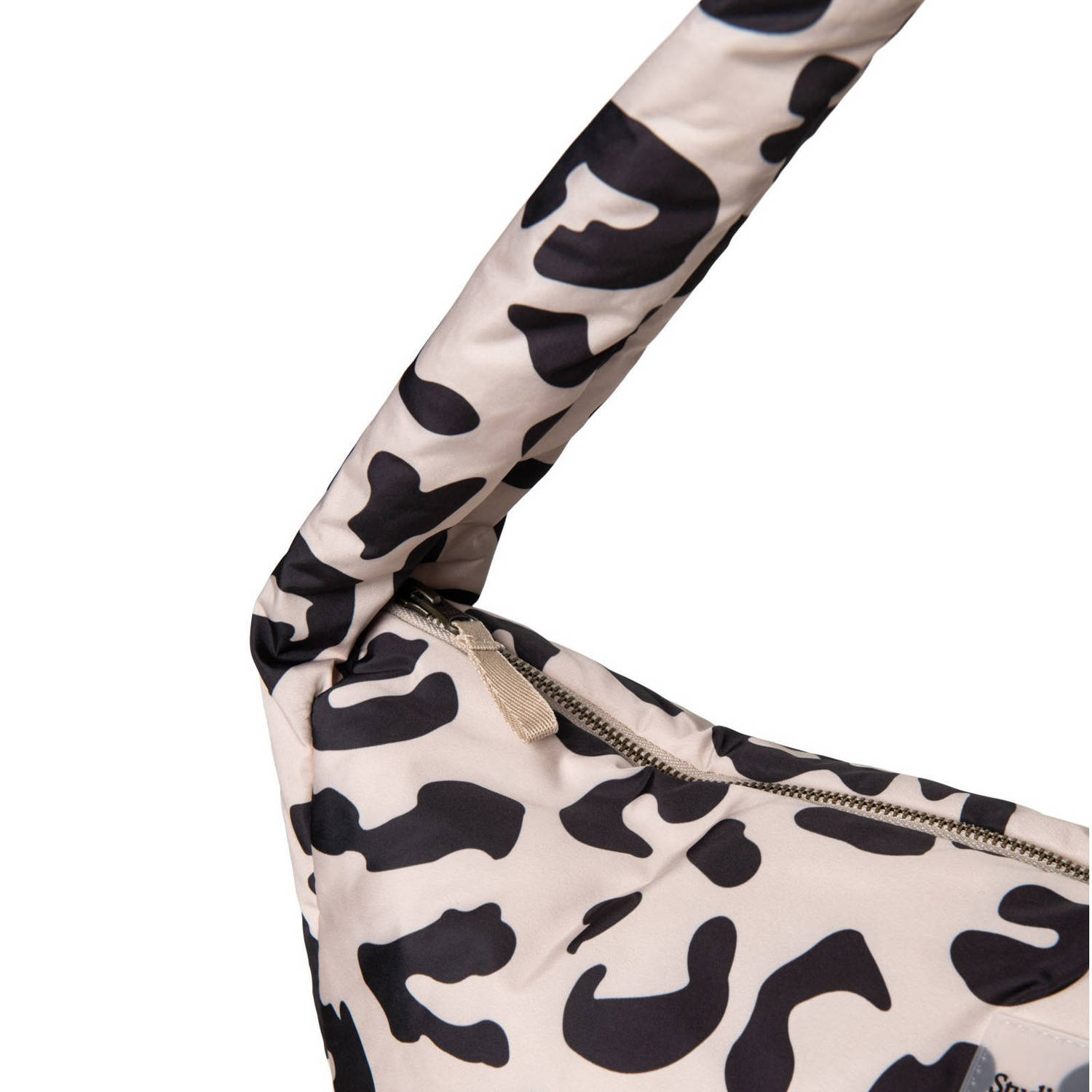 Studio Noos crossbody tas Holy Cow Puffy ecru zwart
