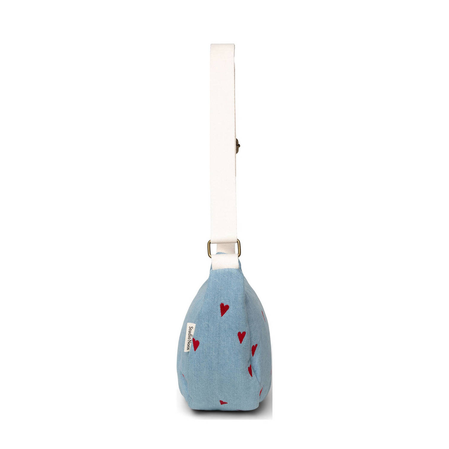 Studio Noos denim crossbody tas Denim hearts lichtblauw
