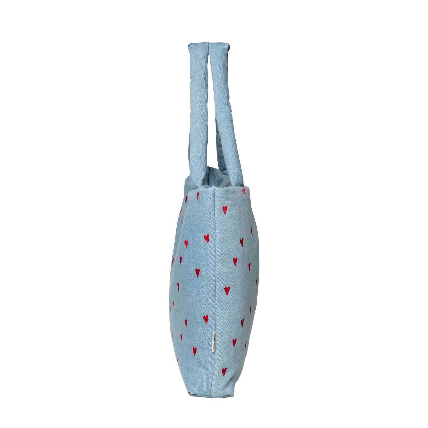 Studio Noos luiertas Denim Hearts Mom Bag lichtblauw