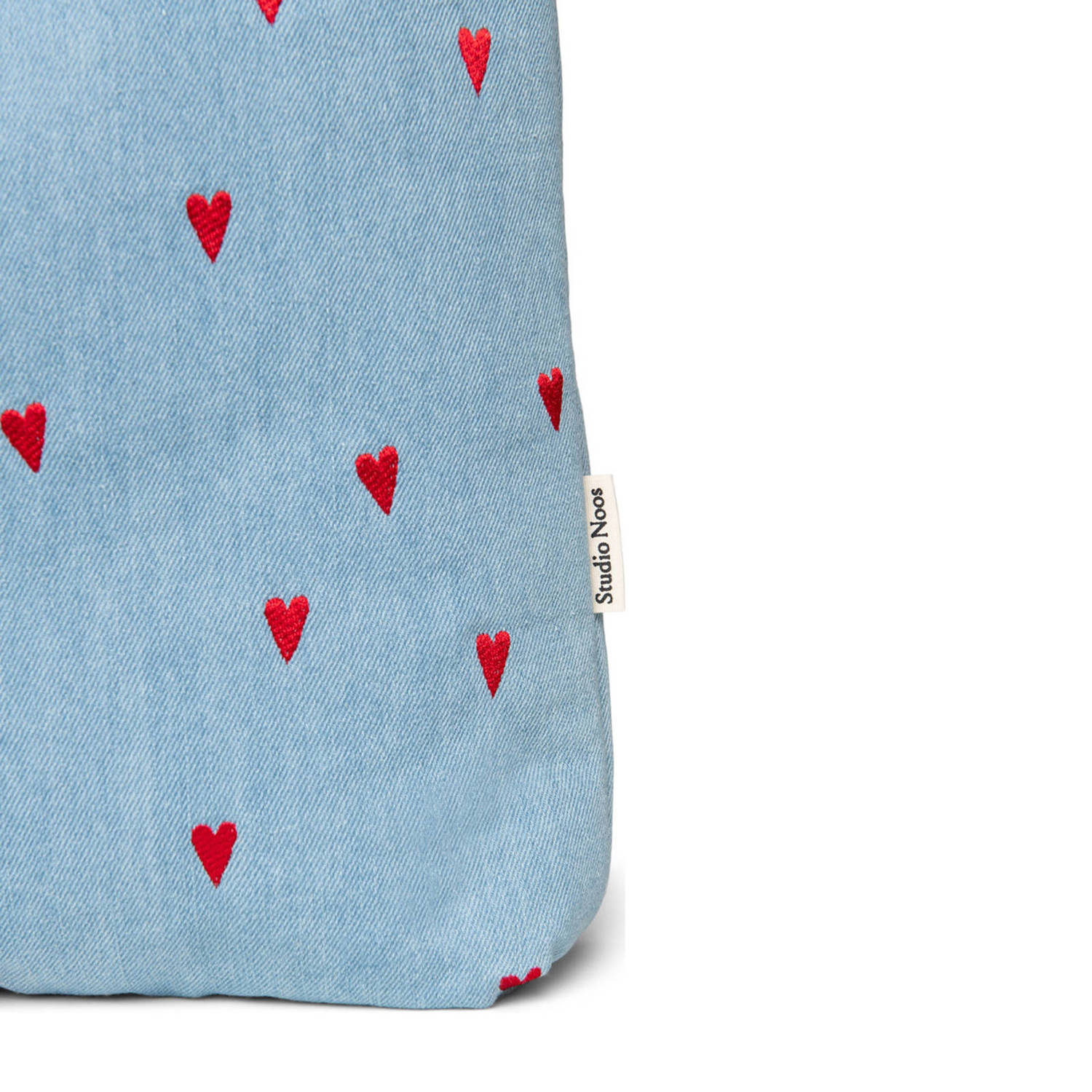 Studio Noos luiertas Denim Hearts Mom Bag lichtblauw