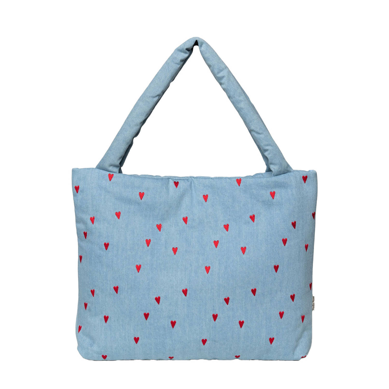 Studio Noos luiertas Denim Hearts Mom Bag lichtblauw