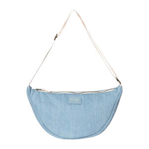  denim crossbody tas Denim Solid blauw