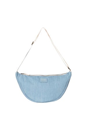 denim crossbody tas Denim Solid blauw