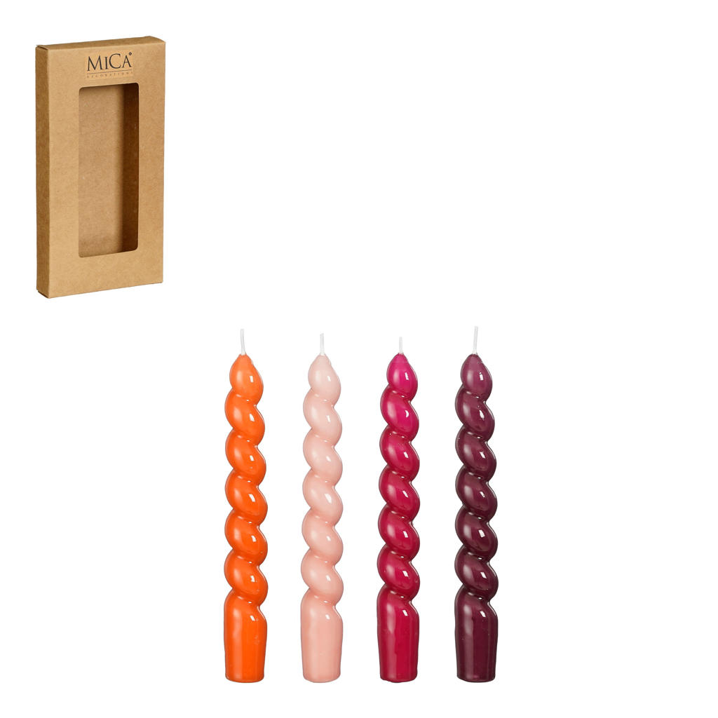 Mica Decorations twist kaarsen (set van 4)