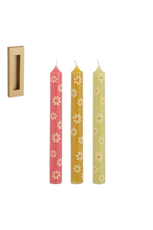 kaarsen bloemen (set van 3)