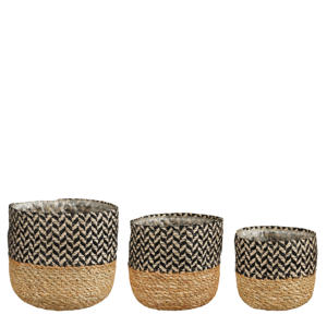 opbergmand (set van 3) (zwart)