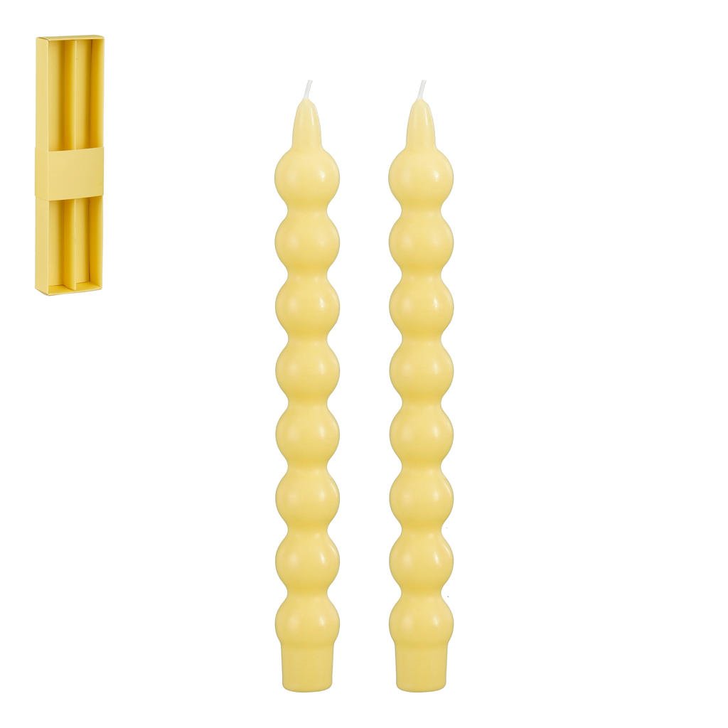 Mica Decorations kaarsen geel (set van 2)