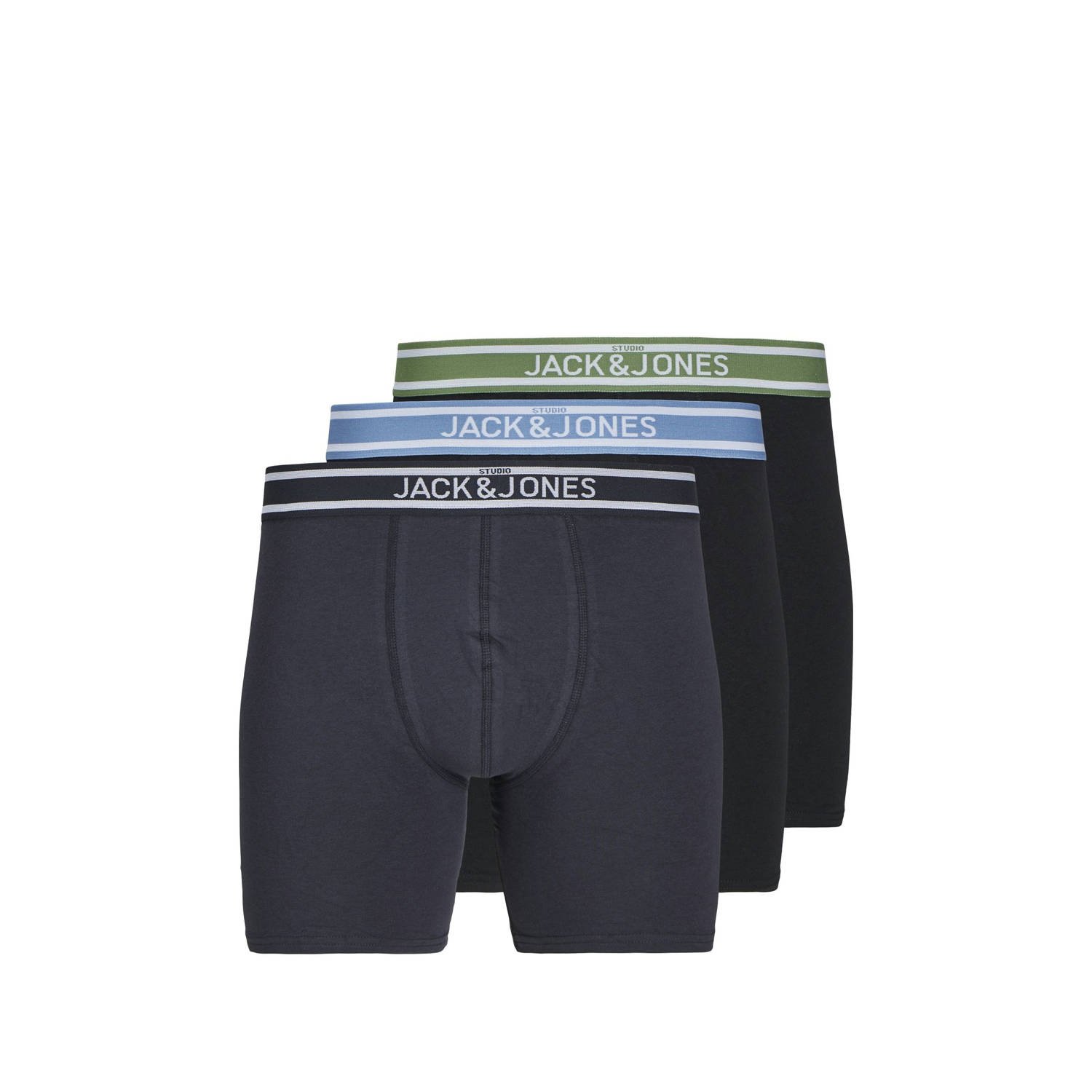 Jack & jones Boxershort met elastische band met label in een set van 3 stuks model 'TEDDY'