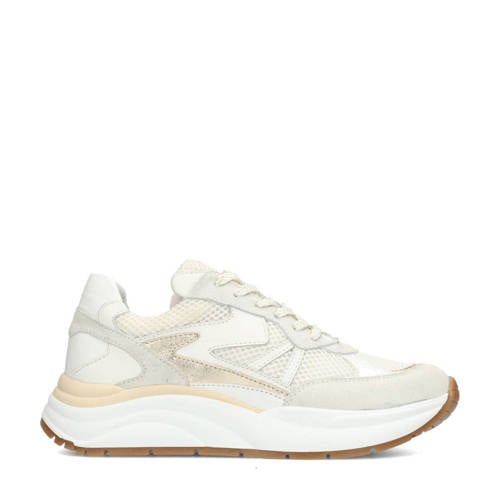 PS Poelman Charu chunky leren sneakers wit/beige afbeelding