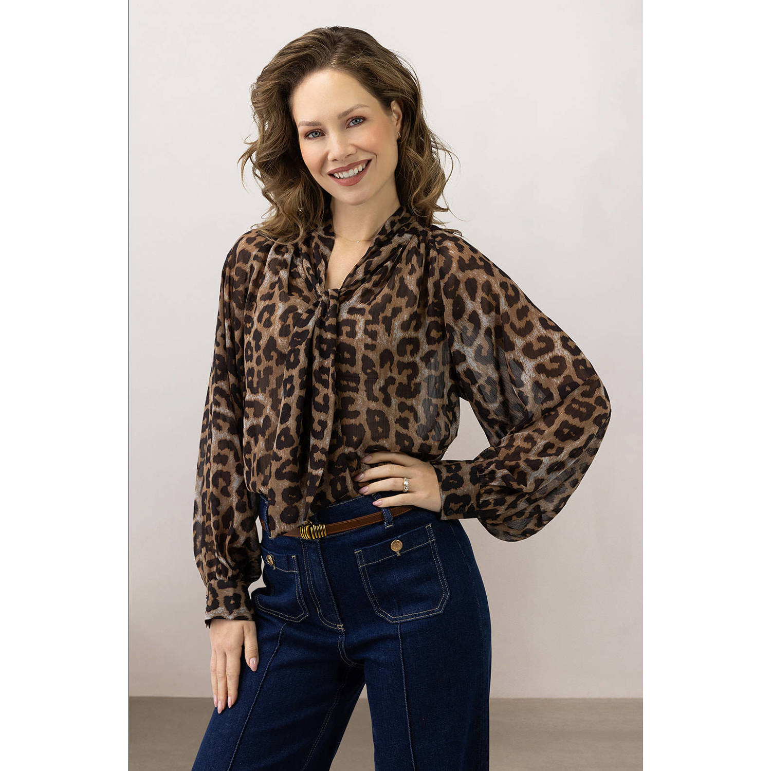 LabeL DOT high waist wide leg jeans dark blue denim